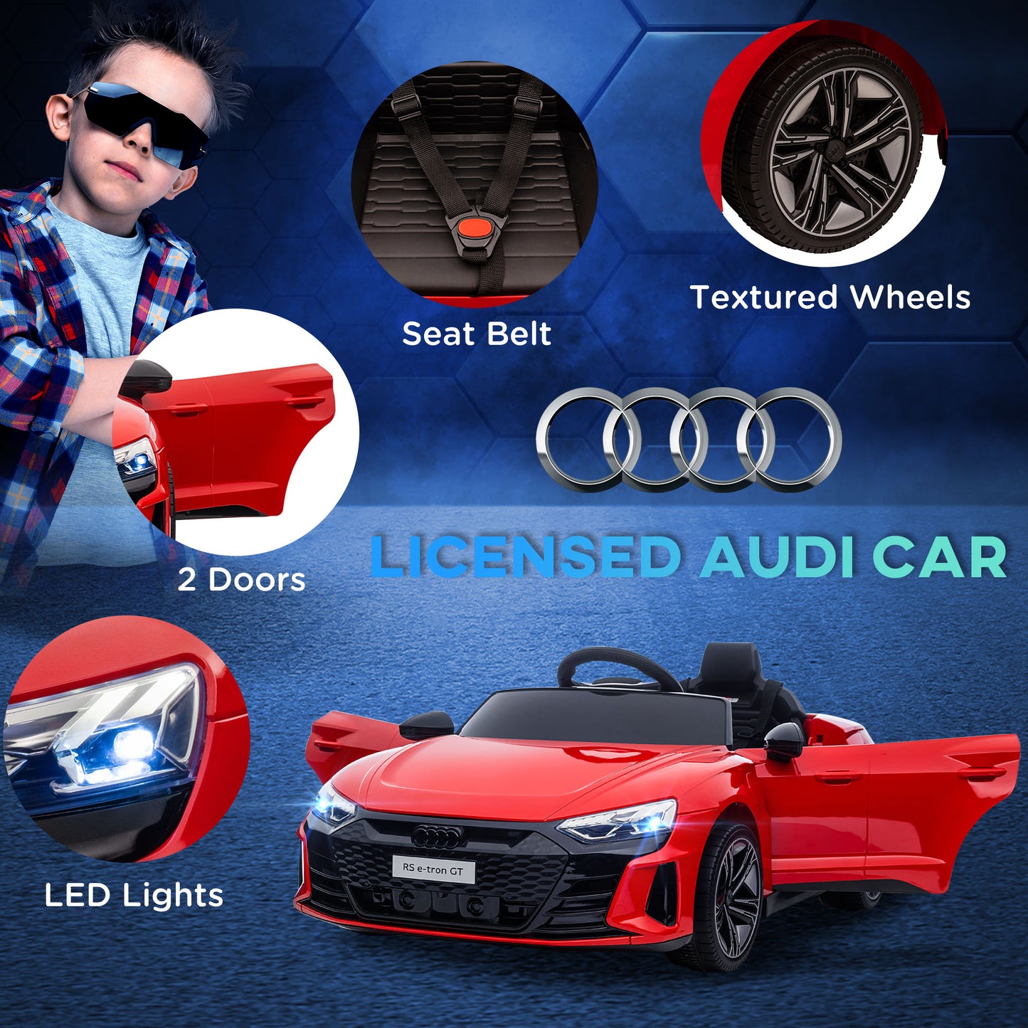Audi RS e-tron GT Licensed 12V Kids Electric Car with Remote Control & Music