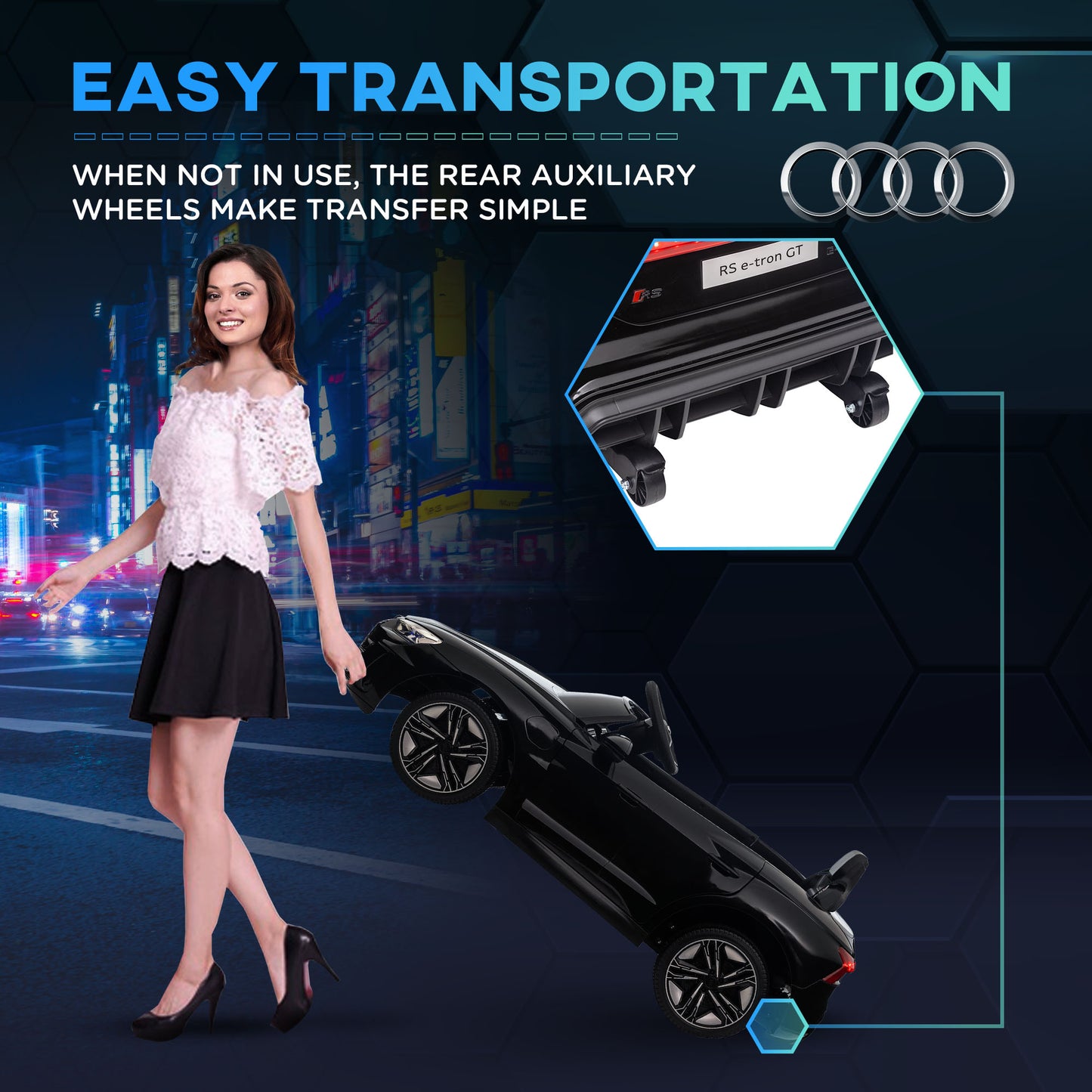 Licenced Audi 3-8 Years Electric Ride-On Car with Parent Remote Control & LED Lights