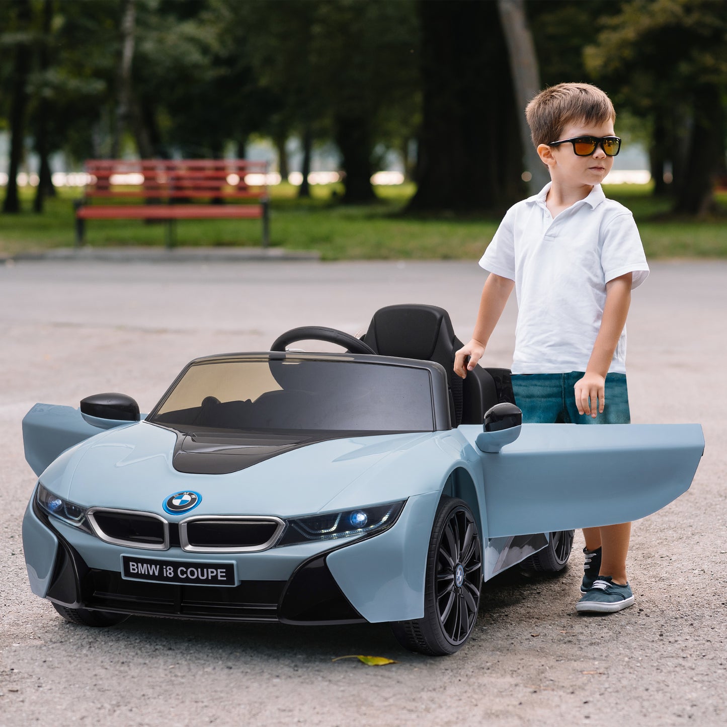 Licensed BMW I8 Coupe 3-8 Years Safe Ride-On Car with Remote Control & Music