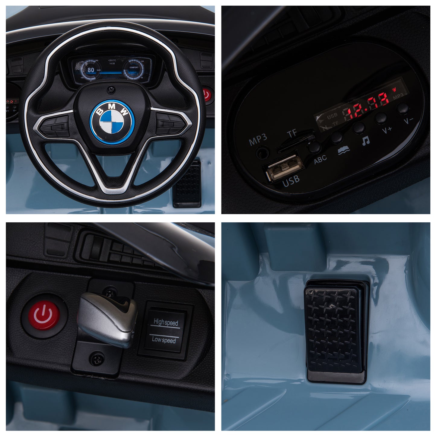 Licensed BMW I8 Coupe 3-8 Years Safe Ride-On Car with Remote Control & Music