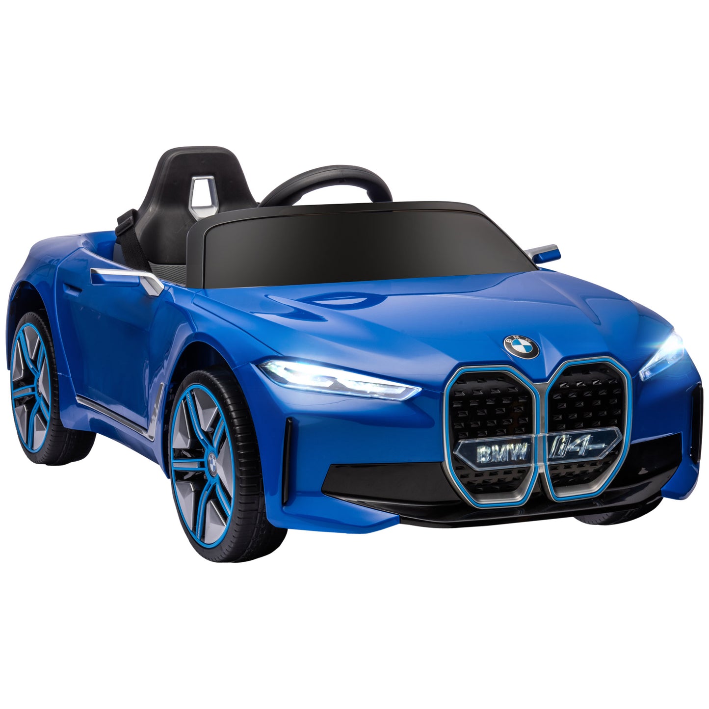 HOMCOM Licensed 2-5 Years Electric Ride-On BMW i4 Car with Parent Remote Control - Blue