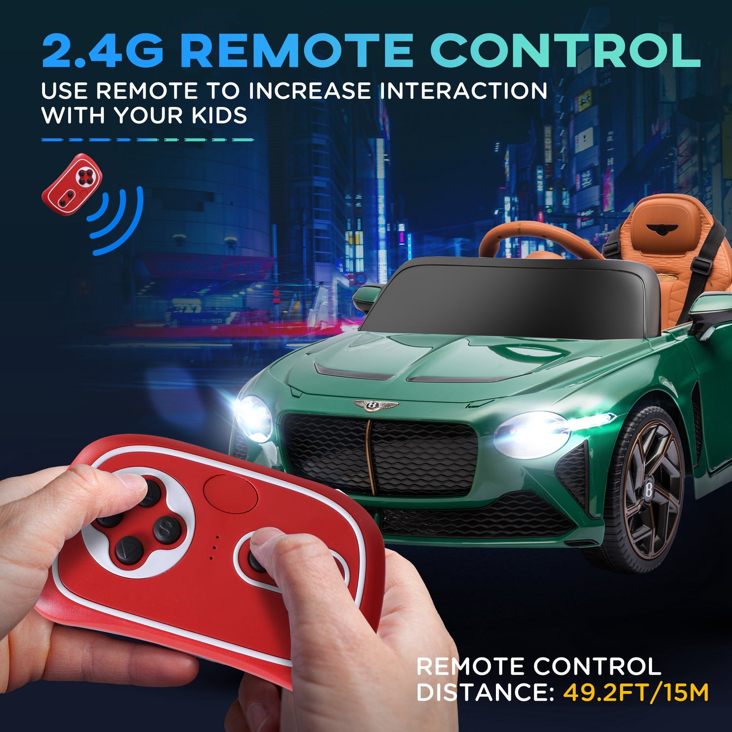 HOMCOM Licensed 3-8 Years Electric Ride-On Bentley Bacalar with Parent Remote Control