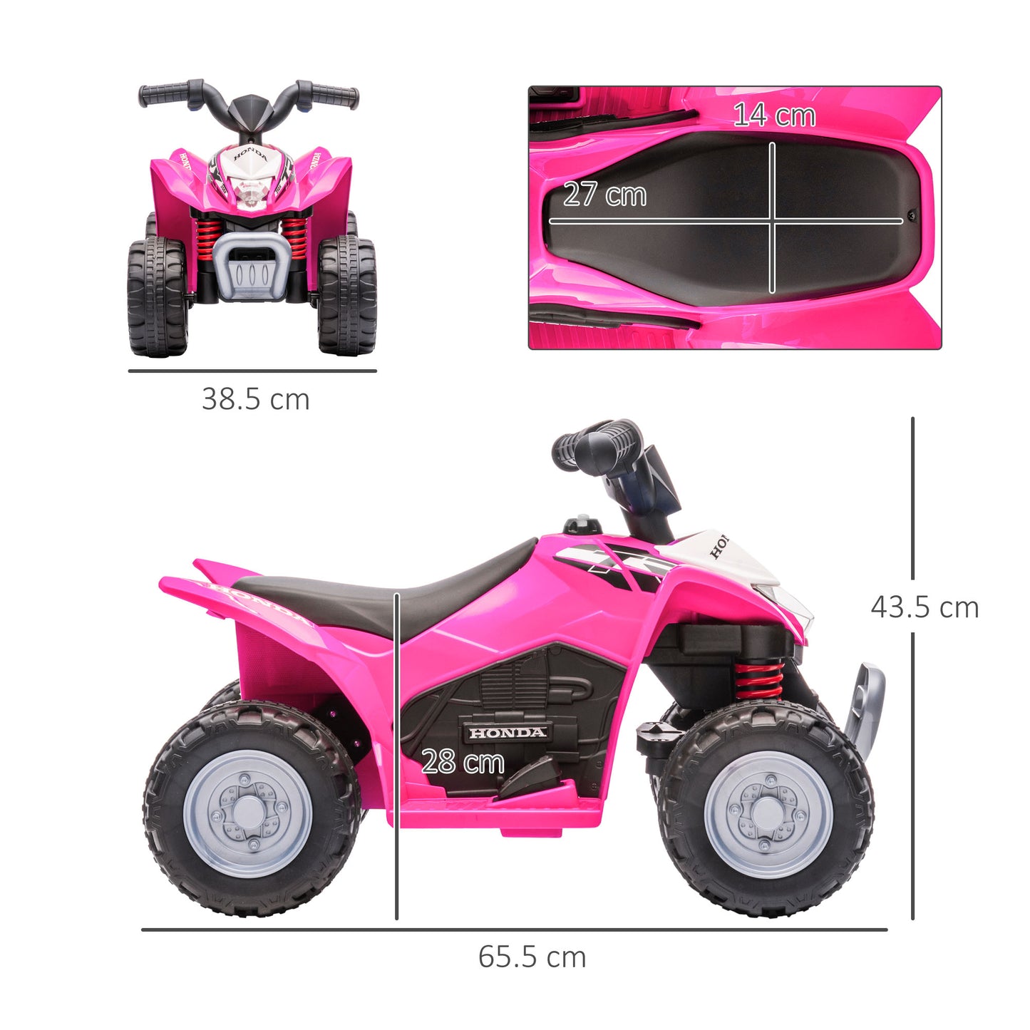 Honda Licensed 1.5-3 Years Electric Ride-On Quad Bike with Realistic Features