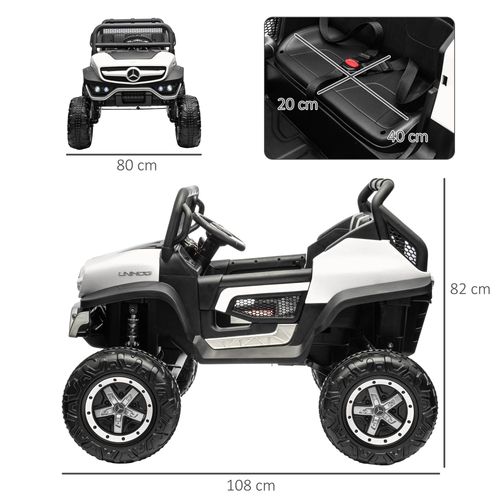 SafeKids 3-8 Years Electric Ride-On Car with Remote Control - White Adventure