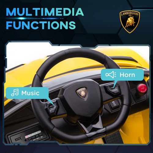 Licensed HOMCOM 3-8 Years Electric Ride-On Lamborghini Aventador with Remote Control