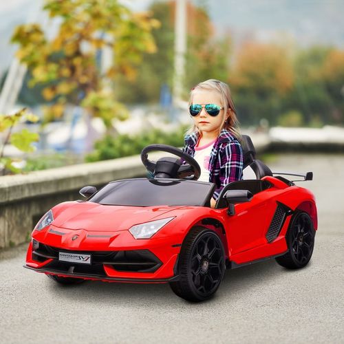 Licensed HOMCOM 3-8 Years Safe Ride-On Lamborghini Aventador Car with Parent Remote Control