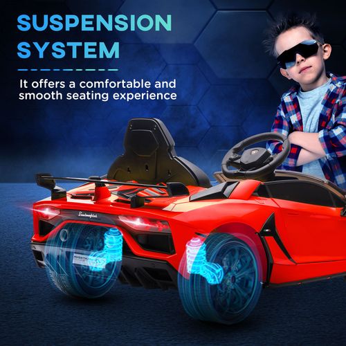Licensed HOMCOM 3-8 Years Safe Ride-On Lamborghini Aventador Car with Parent Remote Control