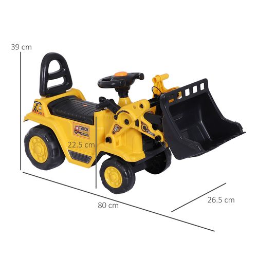 SafeKids 1-3 Years Ride-On Bulldozer with Storage & Scooter Combo