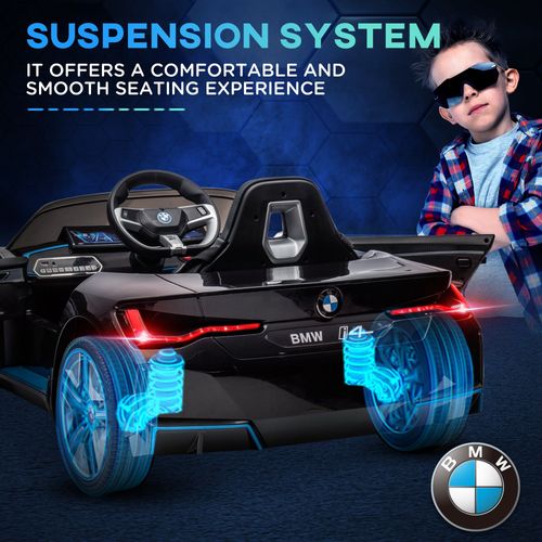 BMW i4 3-6 Years Electric Ride-On Car with Portable Battery - Sleek Black Design