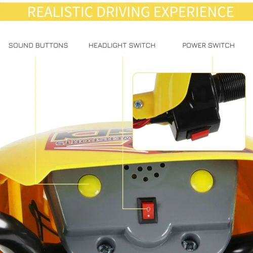 SafeKids 3-6 Years Electric Ride-On Motorcycle with Bright Headlights & Sounds