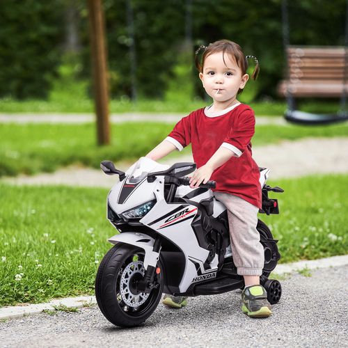 Honda Licensed 6V Kids Electric Motorbike Ride-On Car with Training Wheels