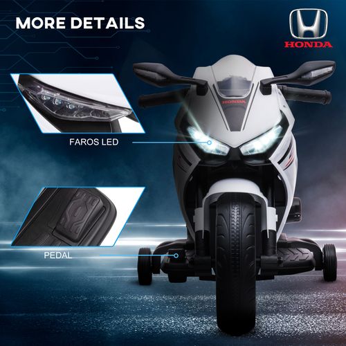Honda Licensed 6V Kids Electric Motorbike Ride-On Car with Training Wheels