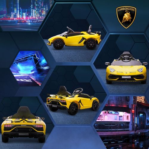 Licensed HOMCOM 3-8 Years Electric Ride-On Lamborghini Aventador with Remote Control
