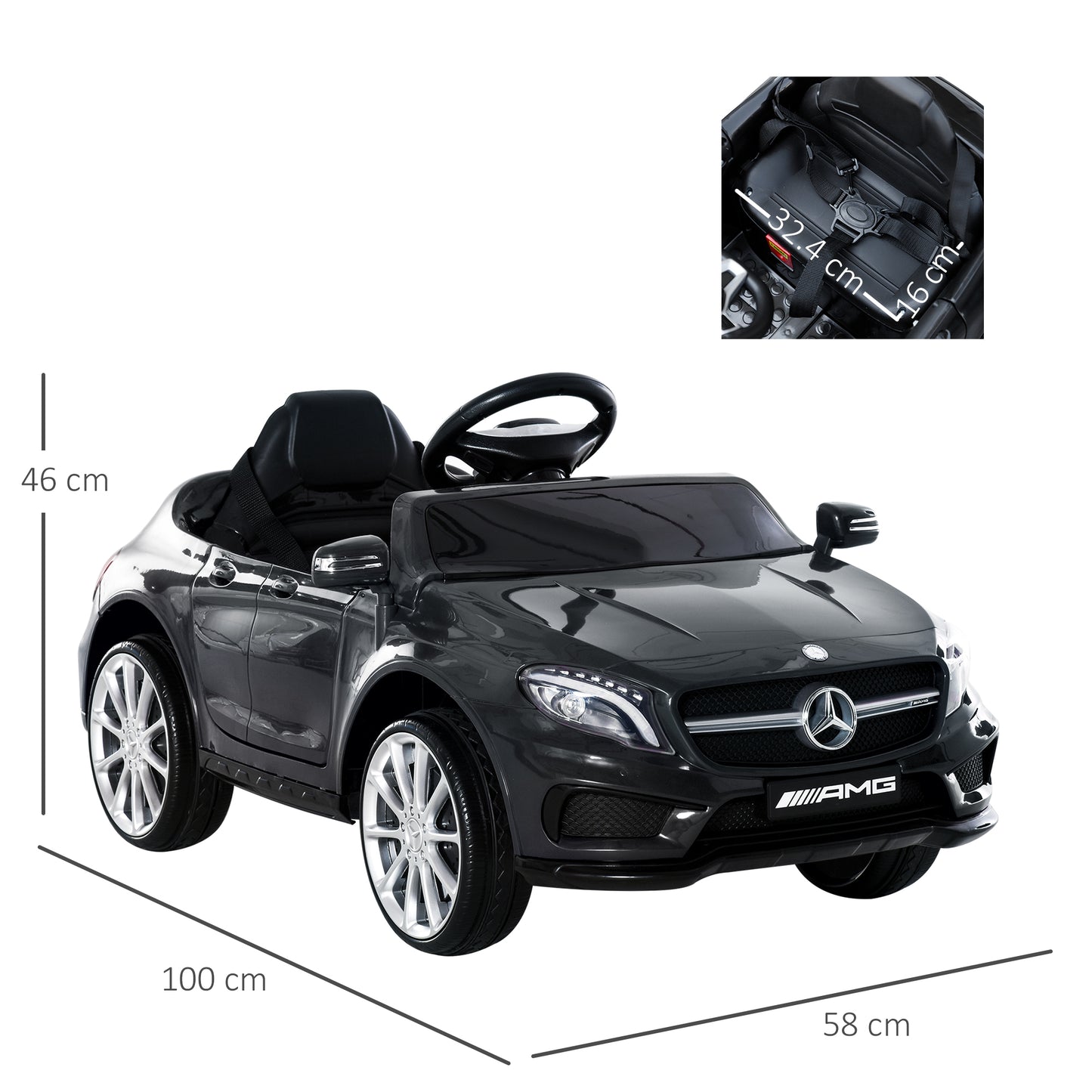 Licensed 3-5 Years Mercedes Benz Kids Ride-On Car with Remote Control & Music
