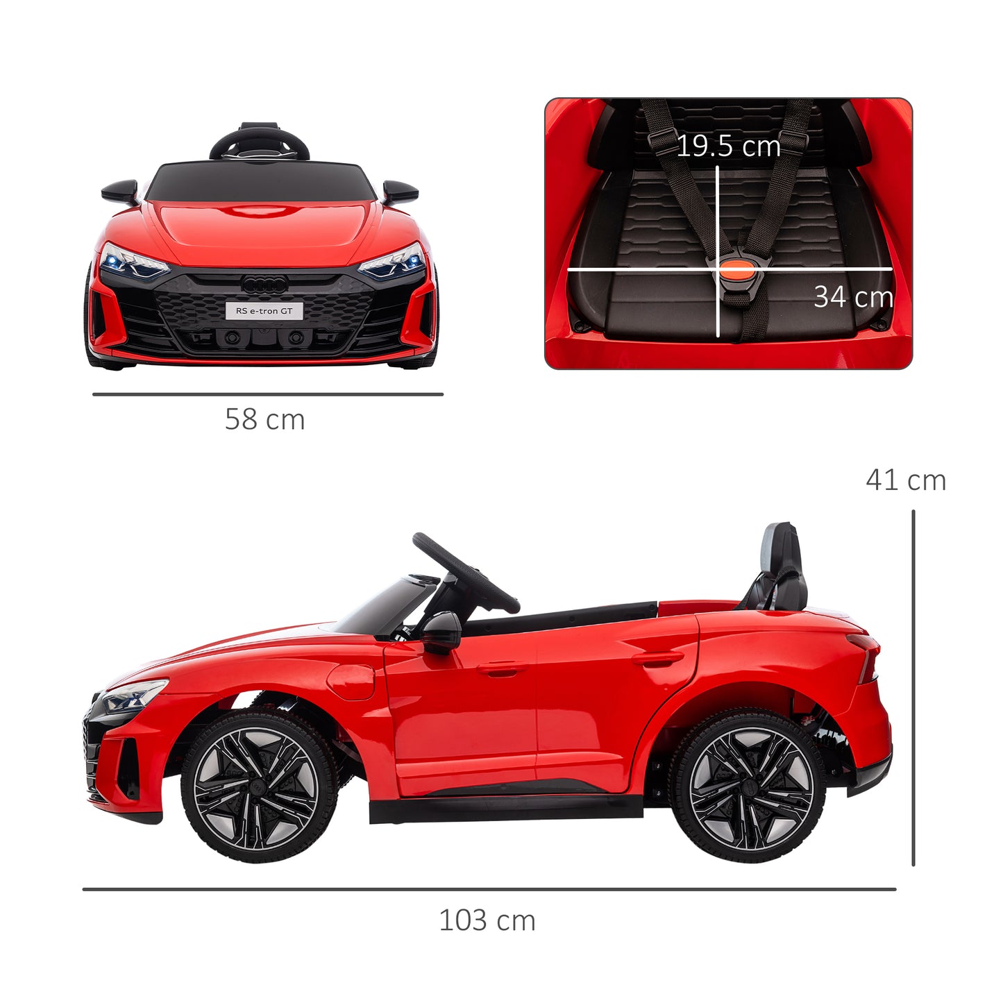 Audi RS e-tron GT Licensed 12V Kids Electric Car with Remote Control & Music