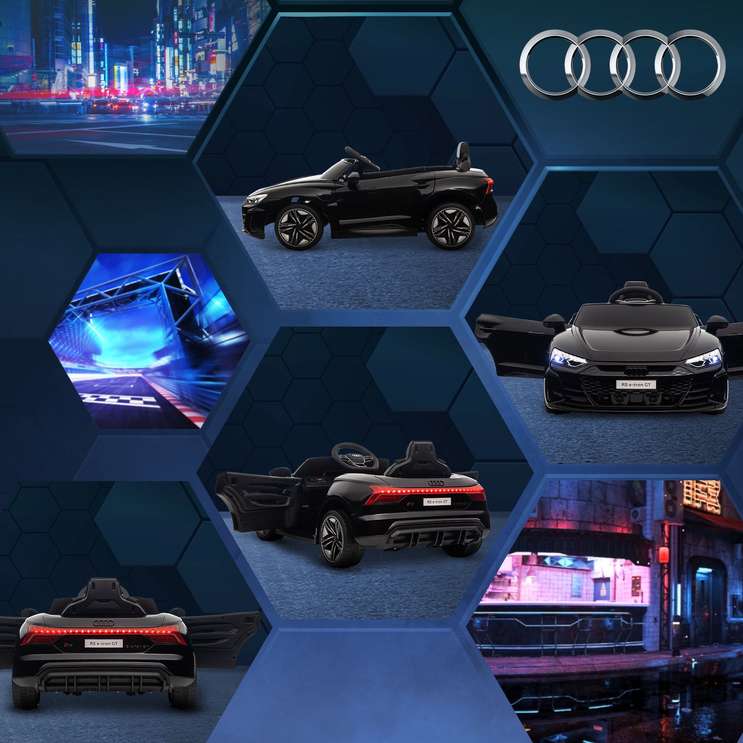 Licenced Audi 3-8 Years Electric Ride-On Car with Parent Remote Control & LED Lights