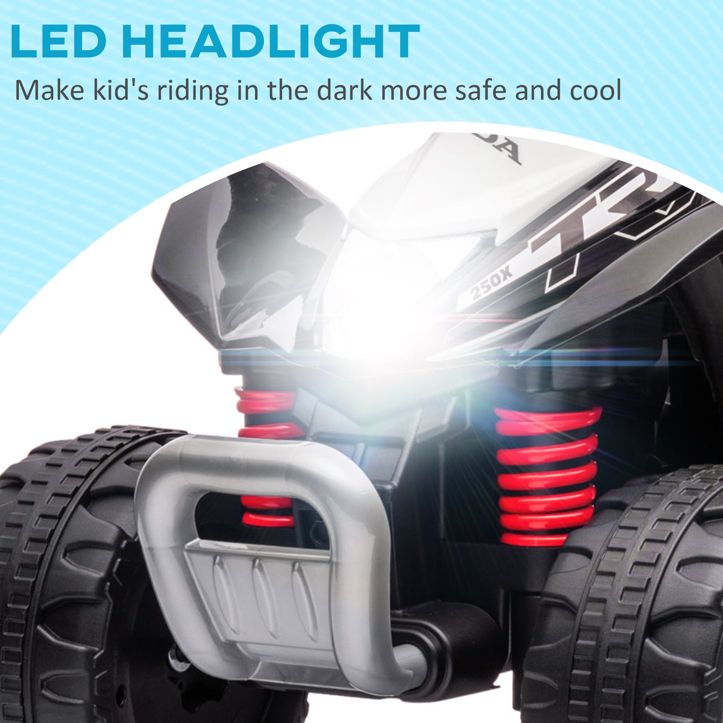 Honda Licensed Kids Electric Quad Bike 6V ATV Ride-On for 1.5-3 Years - Black, Safe & Sturdy!