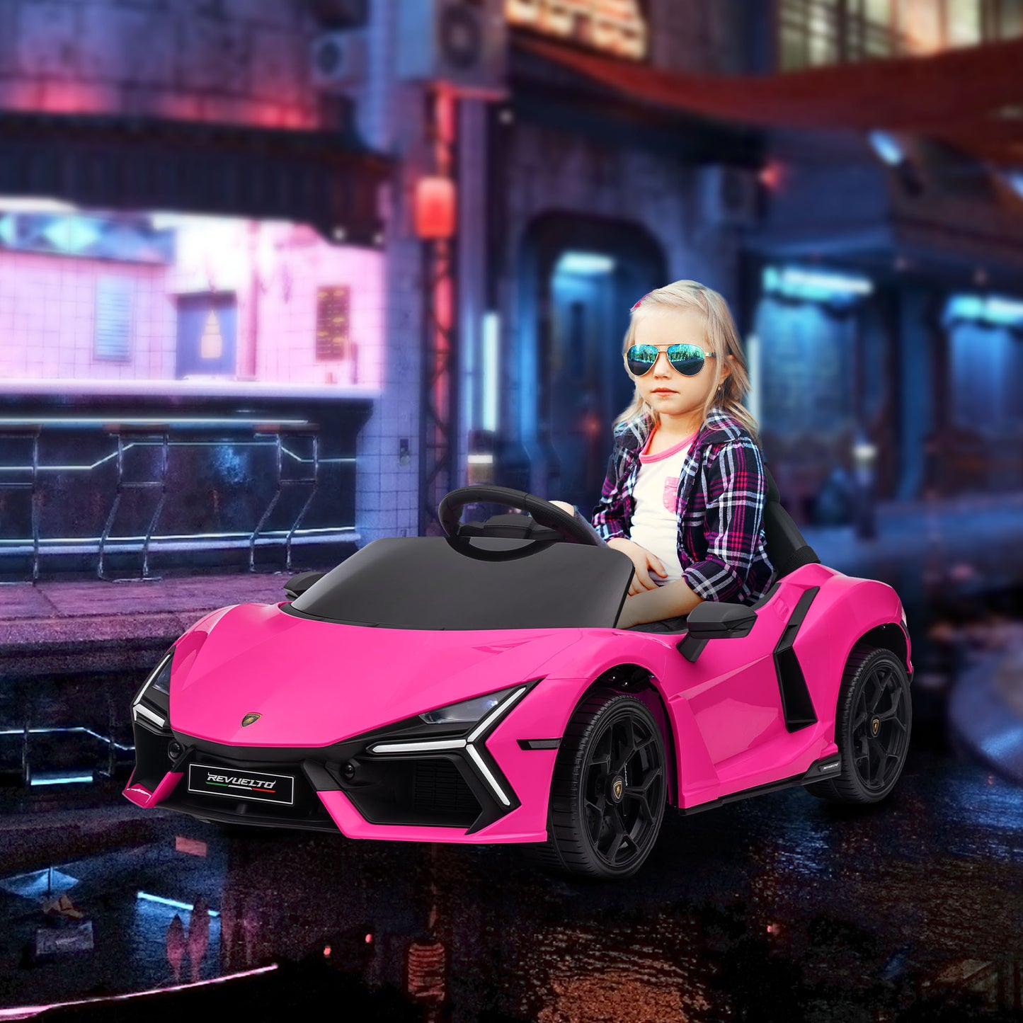 AIYAPLAY 3-8 Years Licensed Lamborghini Revuelto Ride-On Car with Remote Control