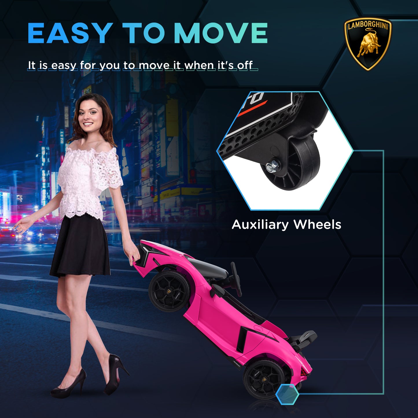 AIYAPLAY 3-8 Years Licensed Lamborghini Revuelto Ride-On Car with Remote Control