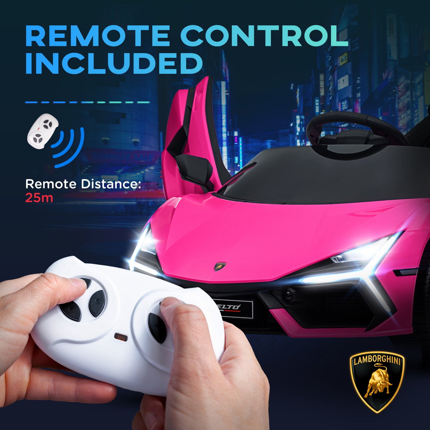 AIYAPLAY 3-8 Years Licensed Lamborghini Revuelto Ride-On Car with Remote Control