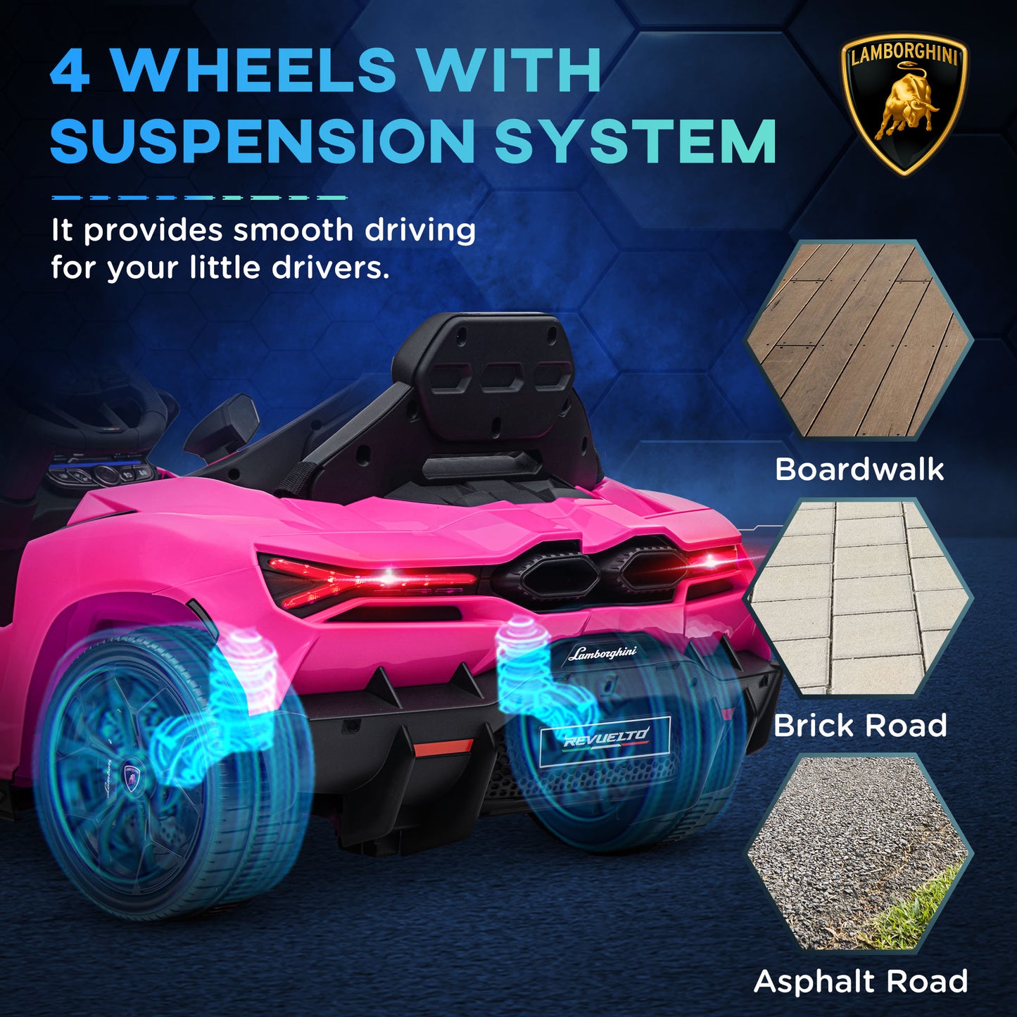 AIYAPLAY 3-8 Years Licensed Lamborghini Revuelto Ride-On Car with Remote Control