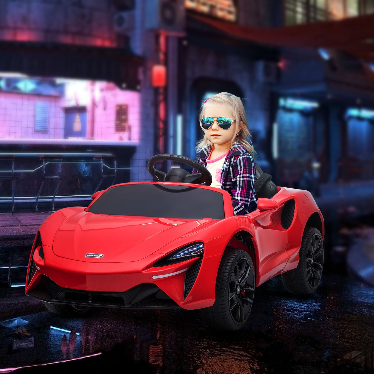 Licensed McLaren 3-8 Years Safe Ride-On Electric Car with Parent Remote Control & Music