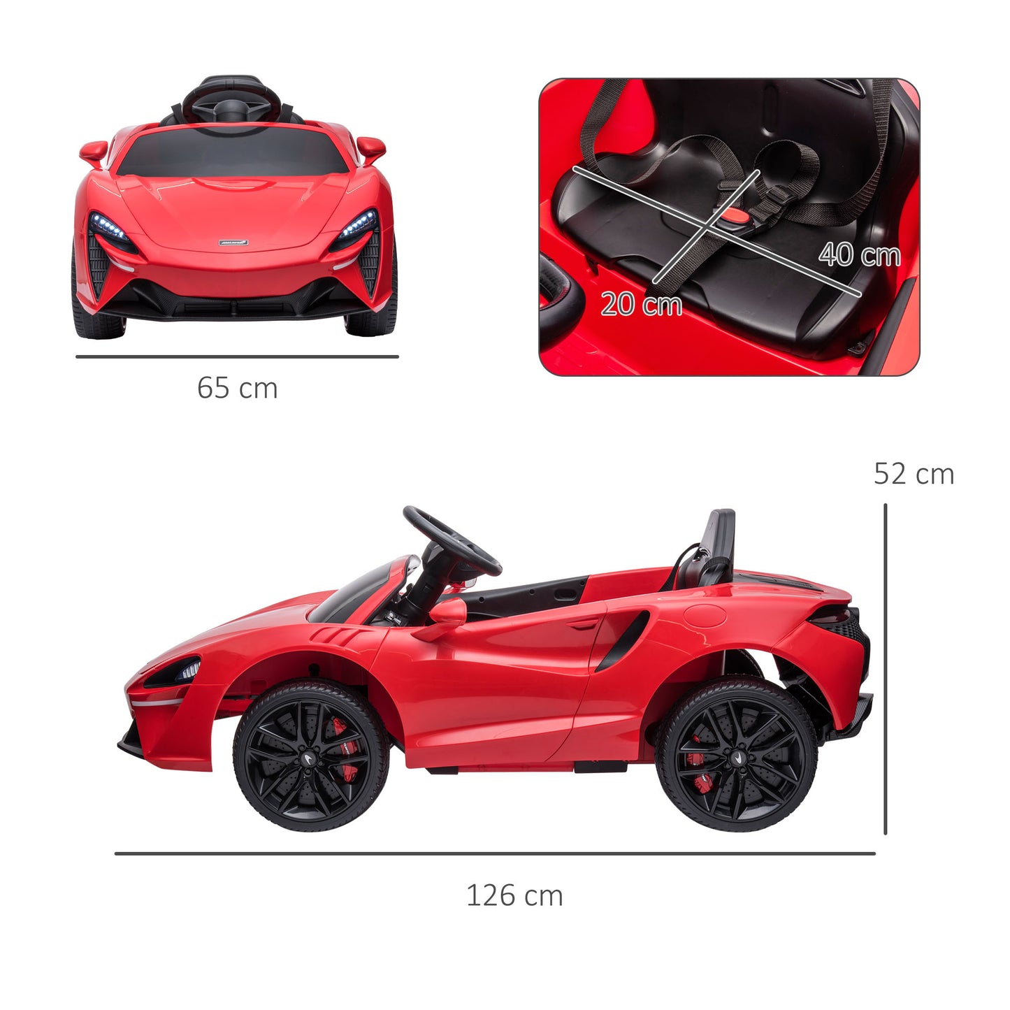 Licensed McLaren 3-8 Years Safe Ride-On Electric Car with Parent Remote Control & Music