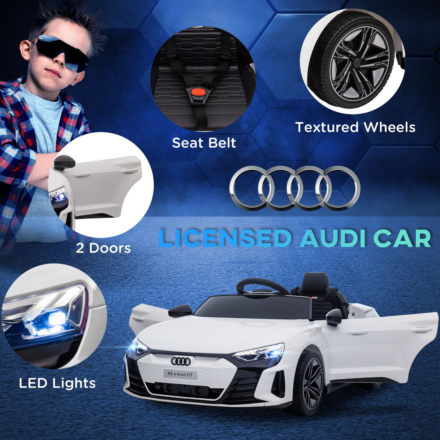 Licensed Audi RS e-tron GT 12V Kids Electric Ride-On Car with Remote Control