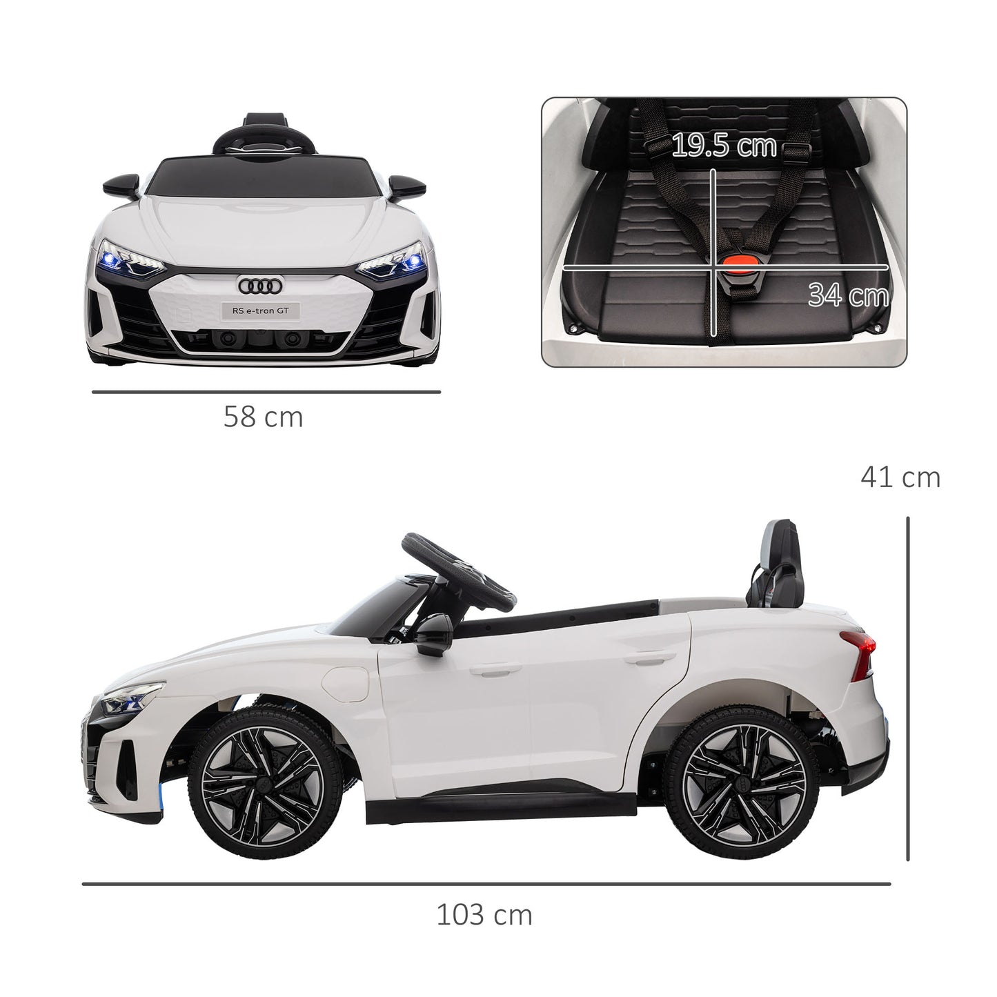 Licensed Audi RS e-tron GT 12V Kids Electric Ride-On Car with Remote Control