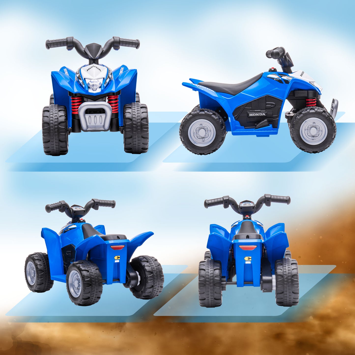 Licensed Honda 1.5-3 Years Safe Ride-On Electric Quad Bike with Realistic Features