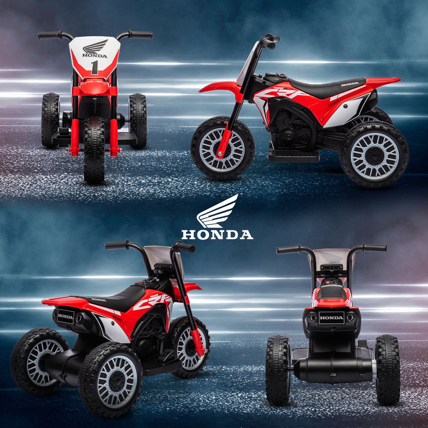 HOMCOM Licensed 3-6 Years Kids Electric Motorbike with Horn & Safety Features