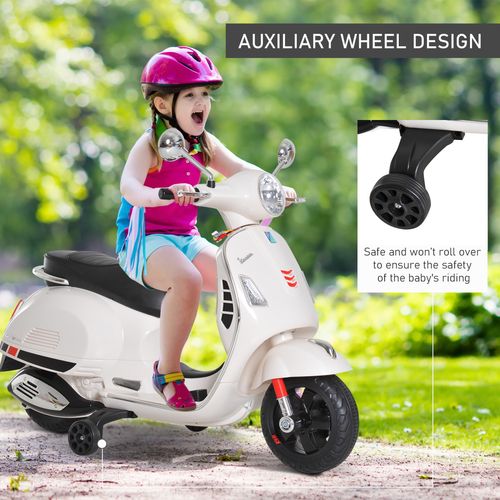 Licensed Vespa 3-6 Years Safe Ride-On Motorcycle with LED Lights & Horn Features