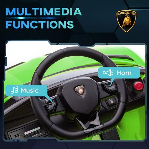 Licensed Lamborghini Aventador 12V Kids Electric Ride-On Car with Parental Control