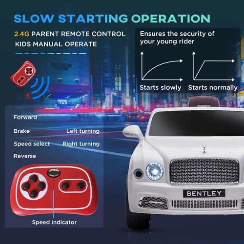 Bentley Mulsanne Licensed 3-6 Years Electric Ride-On Car with Parent Remote Control