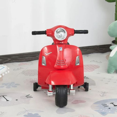 Vespa Licensed 18-36 Months Ride-On Motorcycle with Safety Stabilizers and Headlight