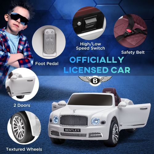 Bentley Mulsanne Licensed 3-6 Years Electric Ride-On Car with Parent Remote Control