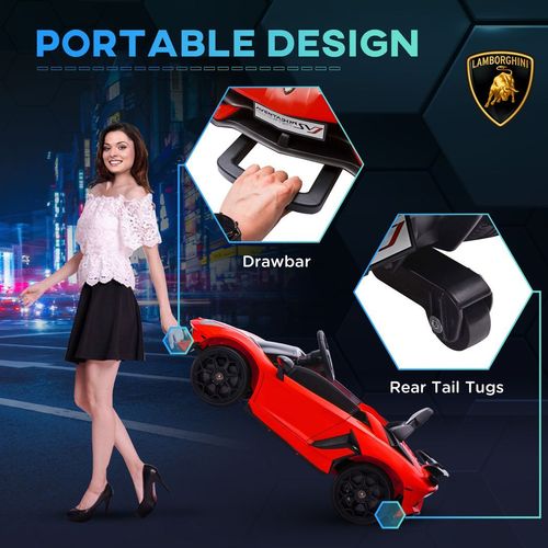 Licensed HOMCOM 3-8 Years Safe Ride-On Lamborghini Aventador Car with Parent Remote Control