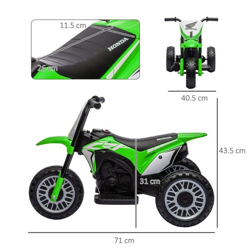 HOMCOM Licensed 6V Kids Electric Motorbike with Horn - Thrilling Green Adventure!