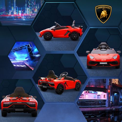 Licensed HOMCOM 3-8 Years Safe Ride-On Lamborghini Aventador Car with Parent Remote Control