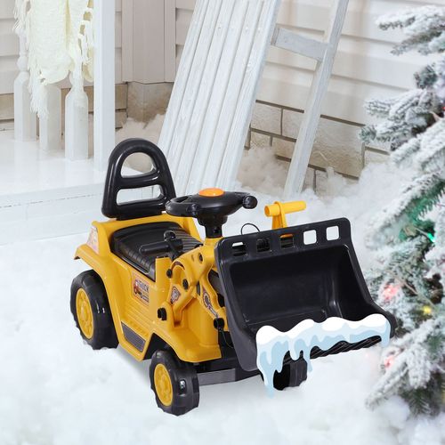 SafeKids 1-3 Years Ride-On Bulldozer with Storage & Scooter Combo
