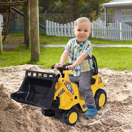 SafeKids 1-3 Years Ride-On Bulldozer with Storage & Scooter Combo