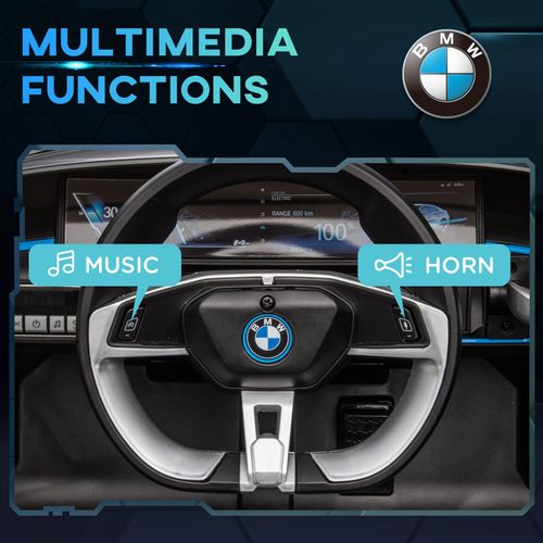 BMW i4 3-6 Years Electric Ride-On Car with Portable Battery - Sleek Black Design